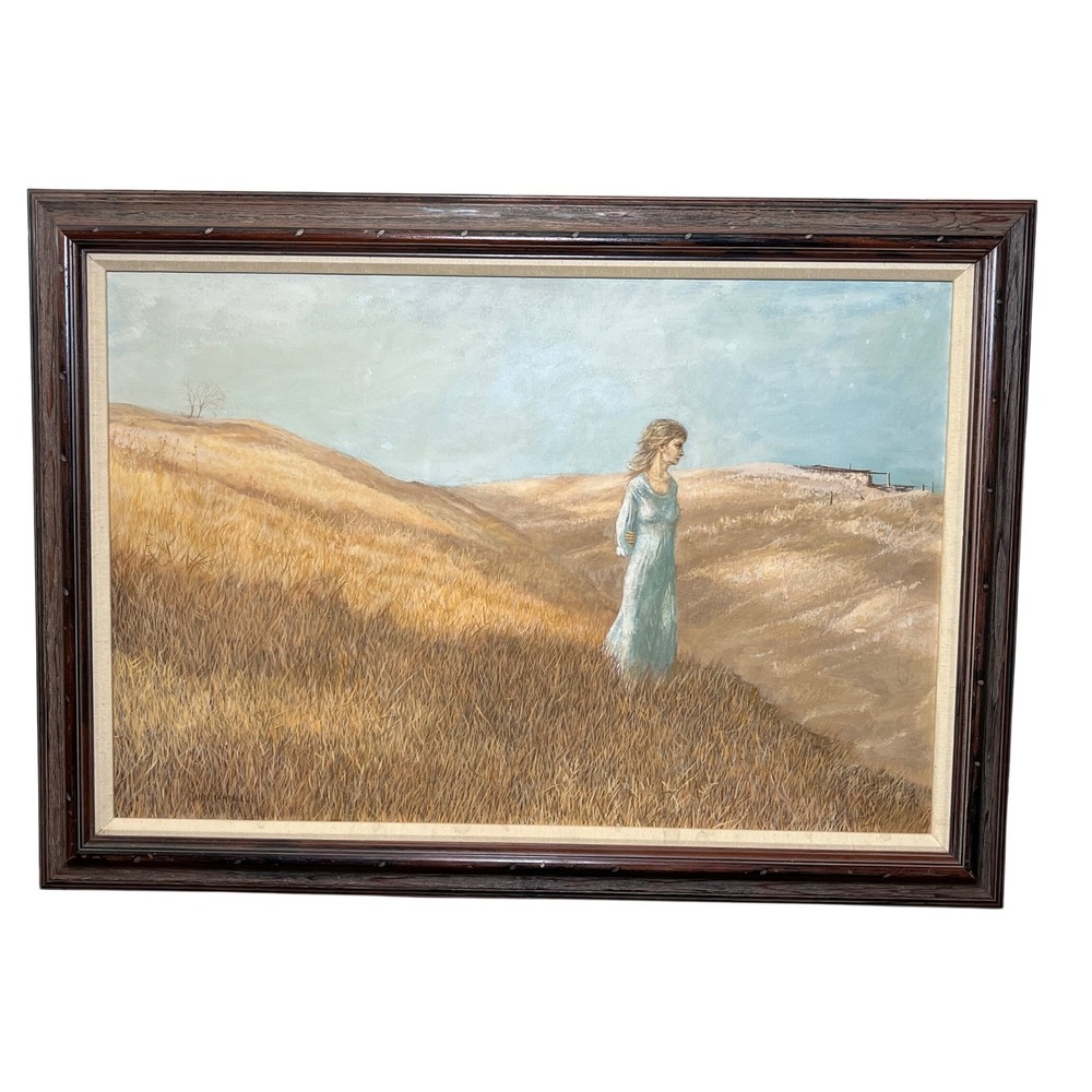 Vintage Mid-Century Texas Regionalist Oil Painting - James Campbell Wyeth Style